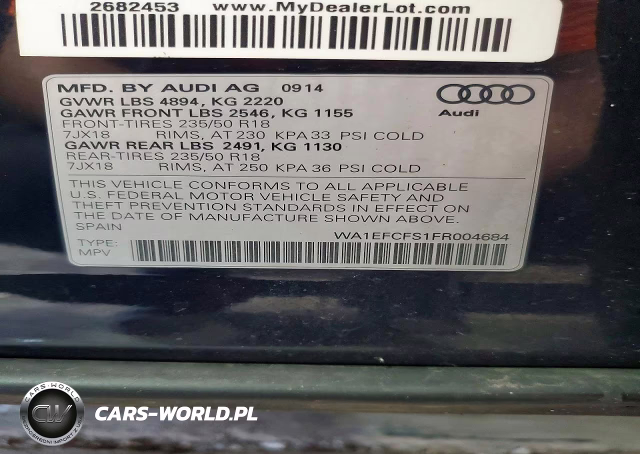 2015 Audi Q3 Premium Plus VIN:WA1EFCFS1FR004684 - 13
