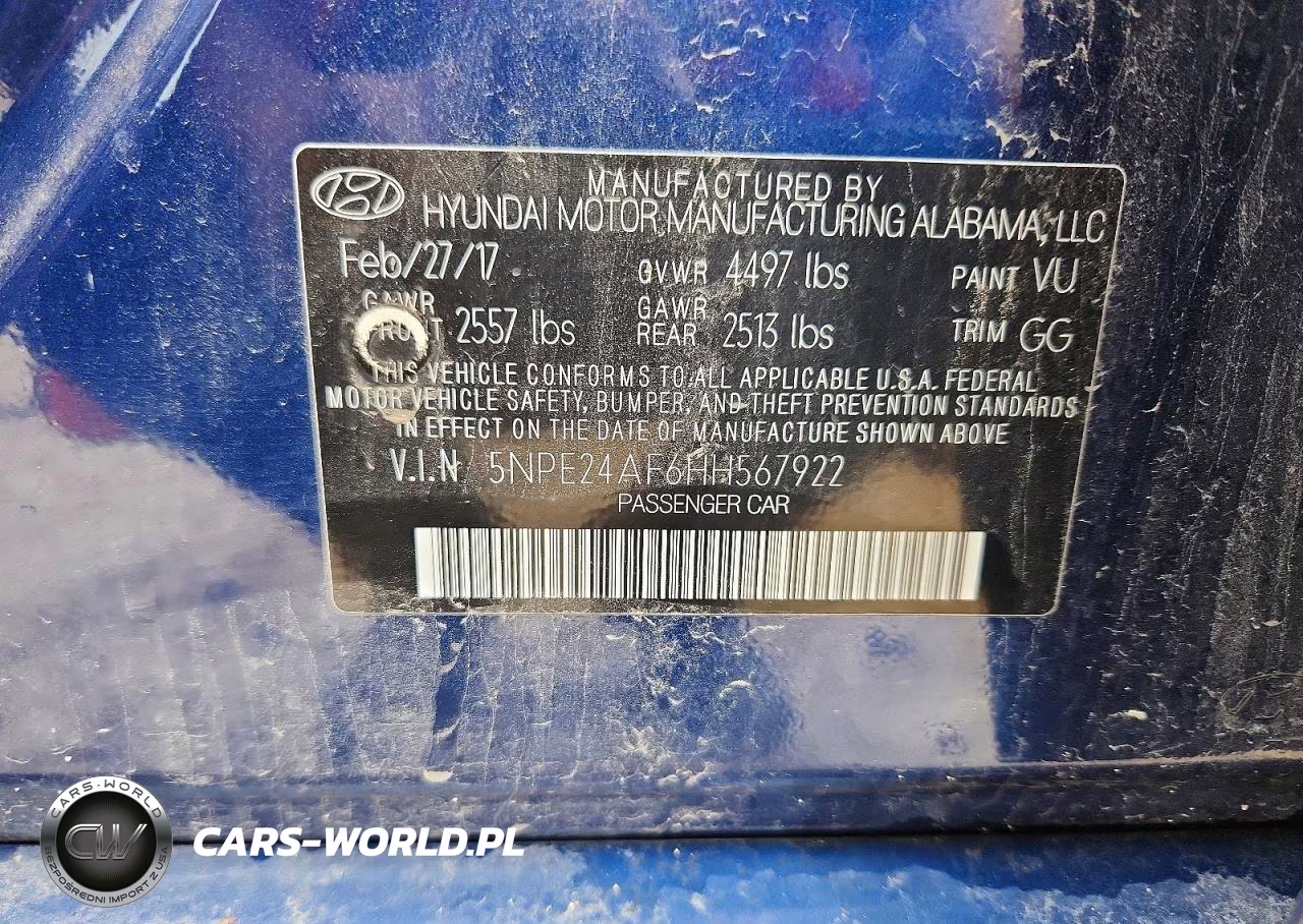 2017 Hyundai Sonata Se VIN:5NPE24AF6HH567922 - 12