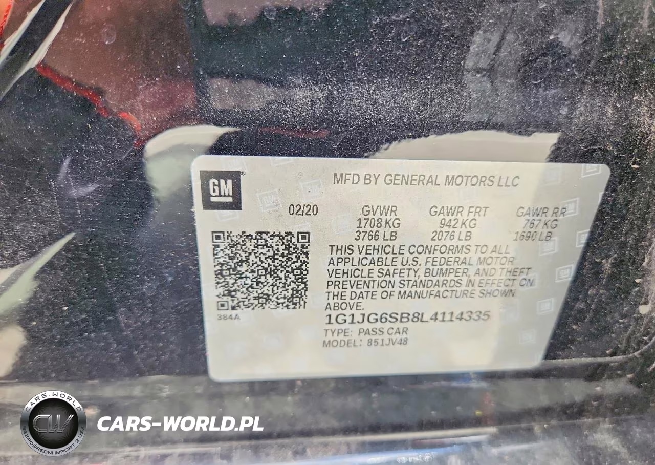 2020 Chevrolet Sonic Fwd 1Fl 5-Door VIN:1G1JG6SB8L4114335 - 12