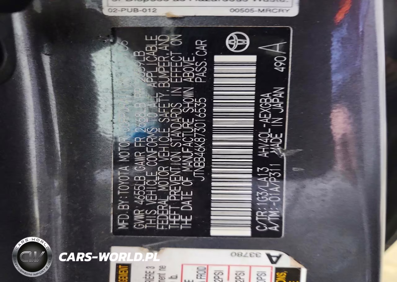 2007 Toyota Camry Hybrid VIN:JTNBB46K873016535 - 12