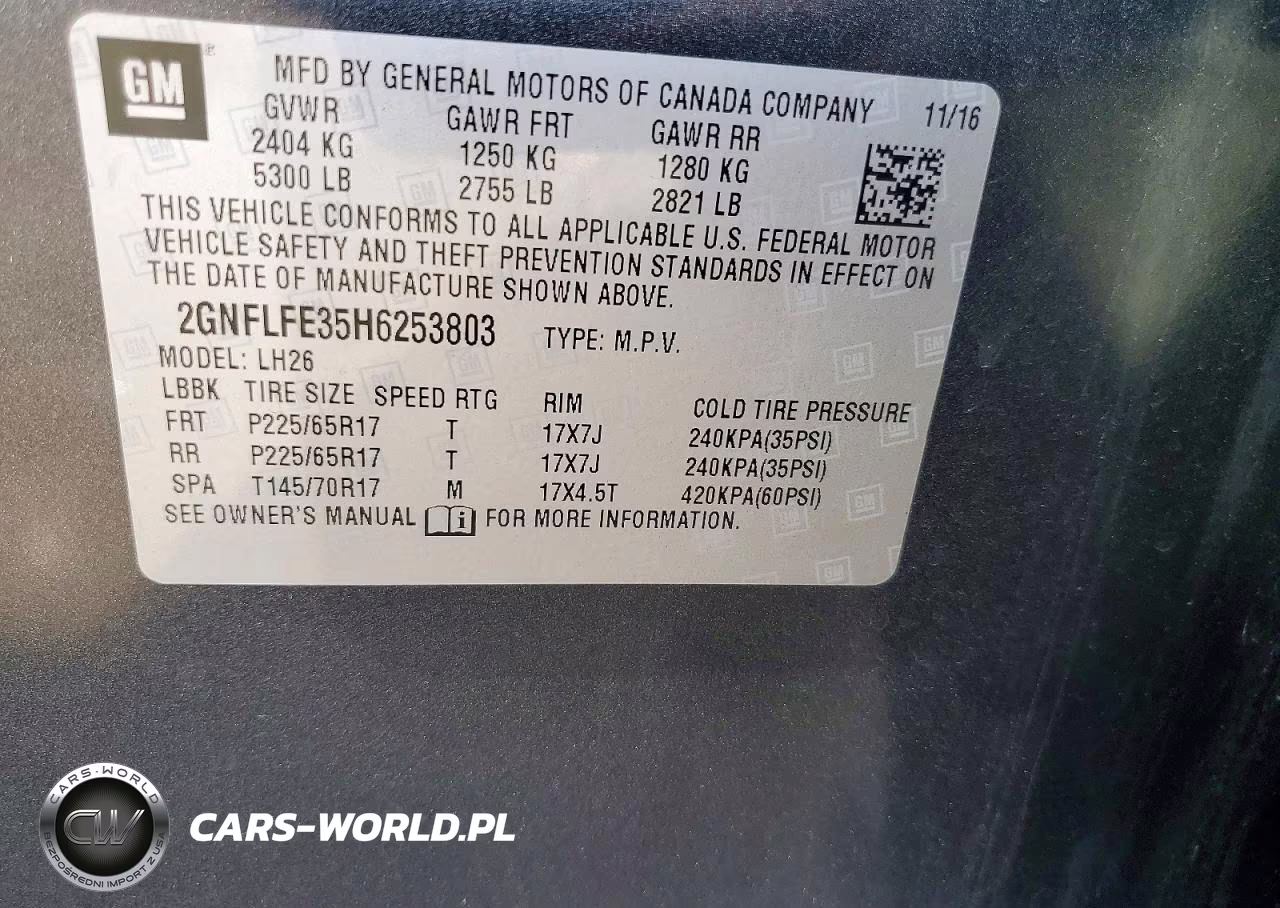 2017 Chevrolet Equinox Lt VIN:2GNFLFE35H6253803 - 14
