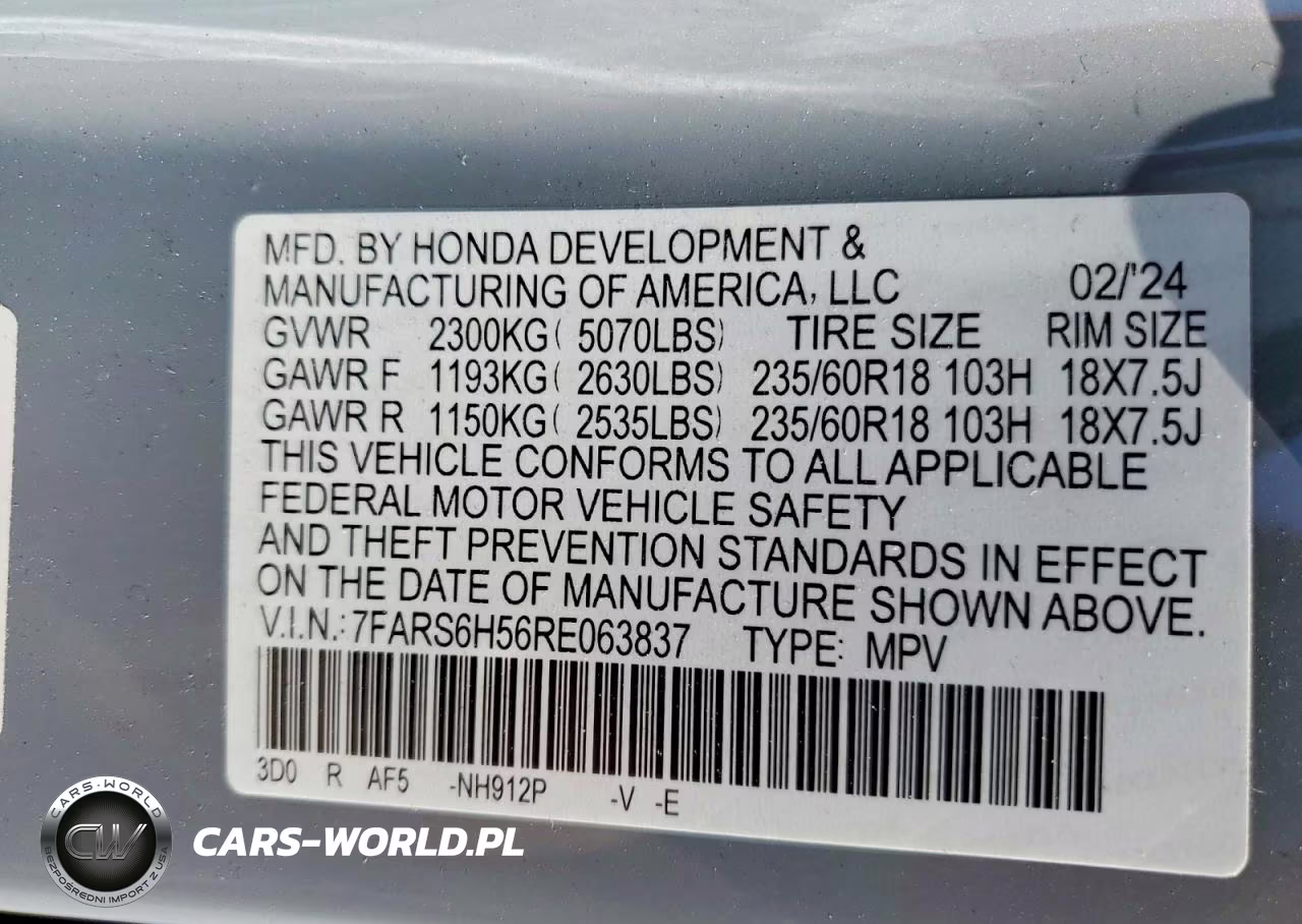 2024 Honda Cr-V Sport VIN:7FARS6H56RE063837 - 12