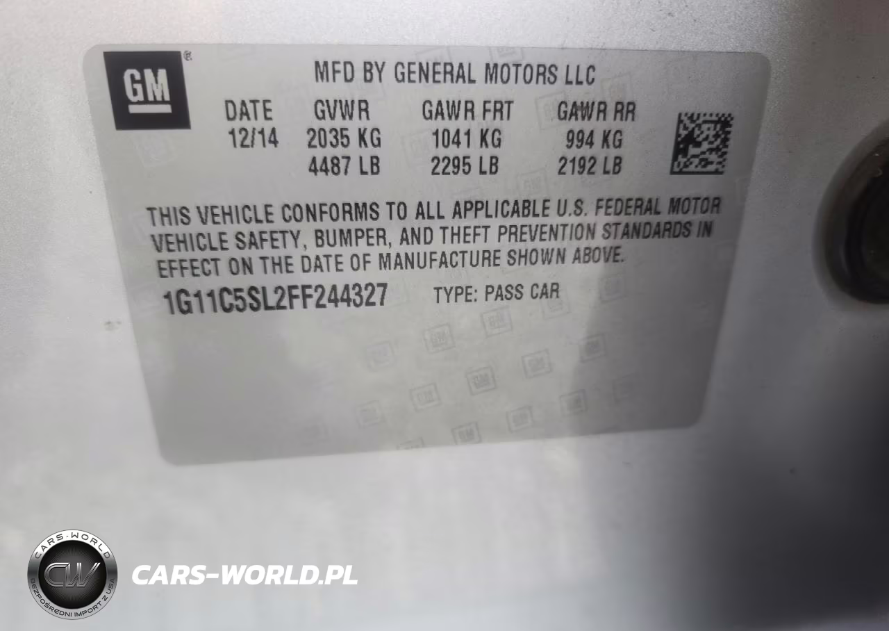 2015 Chevrolet Malibu 1Lt VIN:1G11C5SL2FF244327 - 12