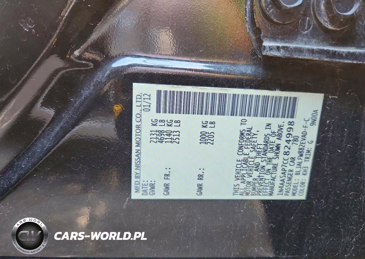2012 Nissan Maxima 3.5 S VIN:1N4AA5AP7CC824998 - 13