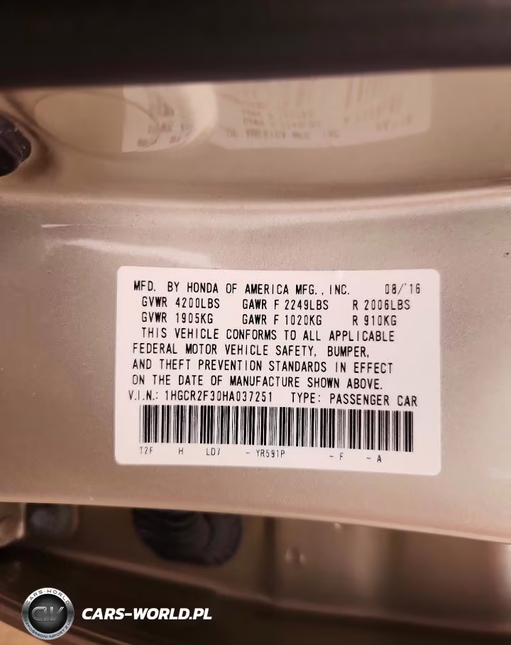 2017 Honda Accord Lx VIN:1HGCR2F30HA037251 - 12