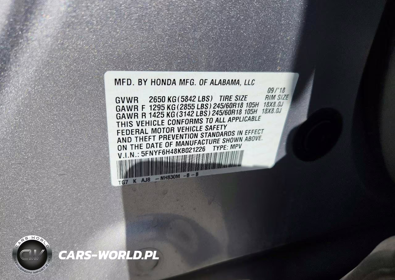 2019 Honda Pilot Exl VIN:5FNYF6H48KB021226 - 12