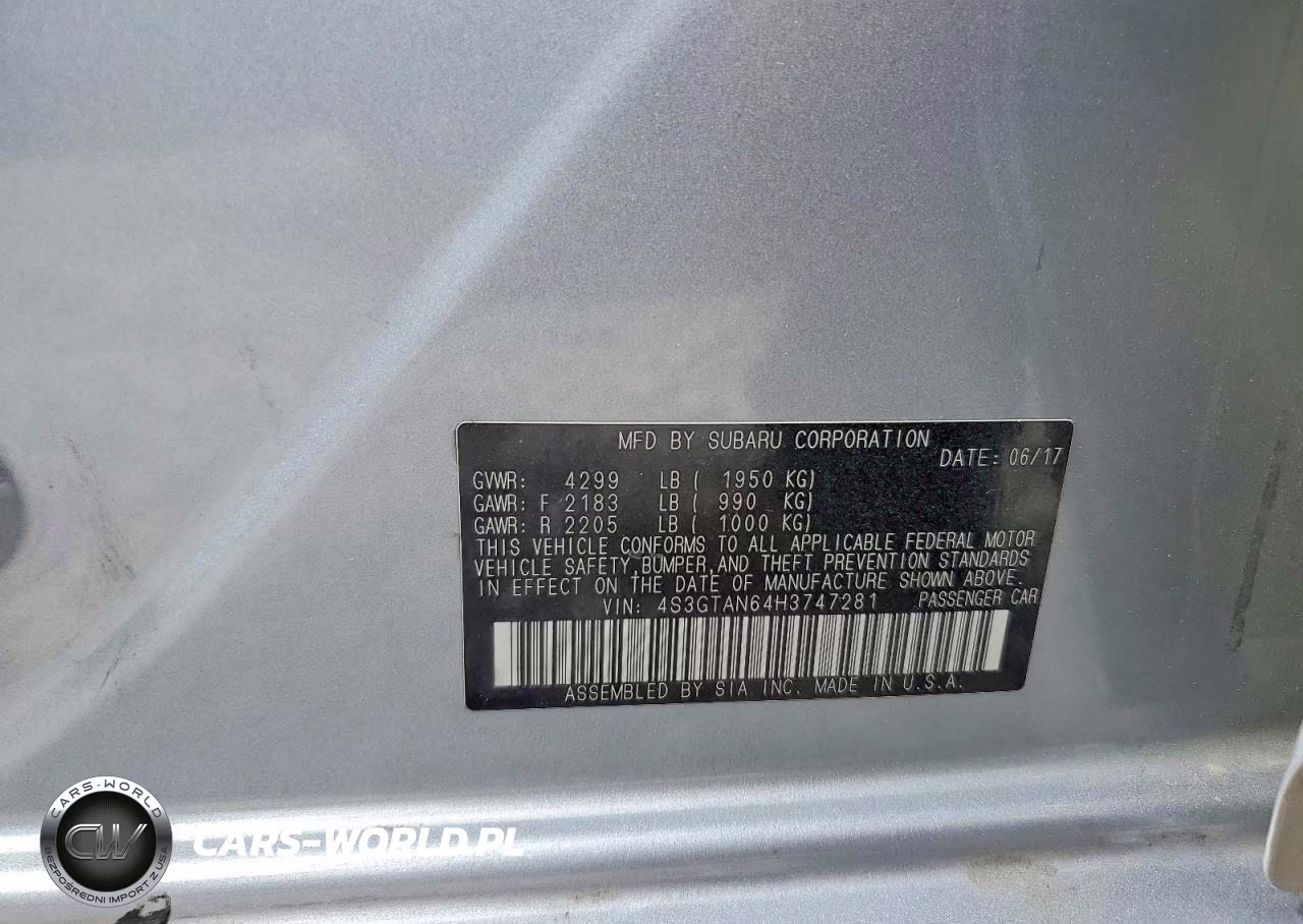 2017 Subaru Impreza Limited VIN:4S3GTAN64H3747281 - 13