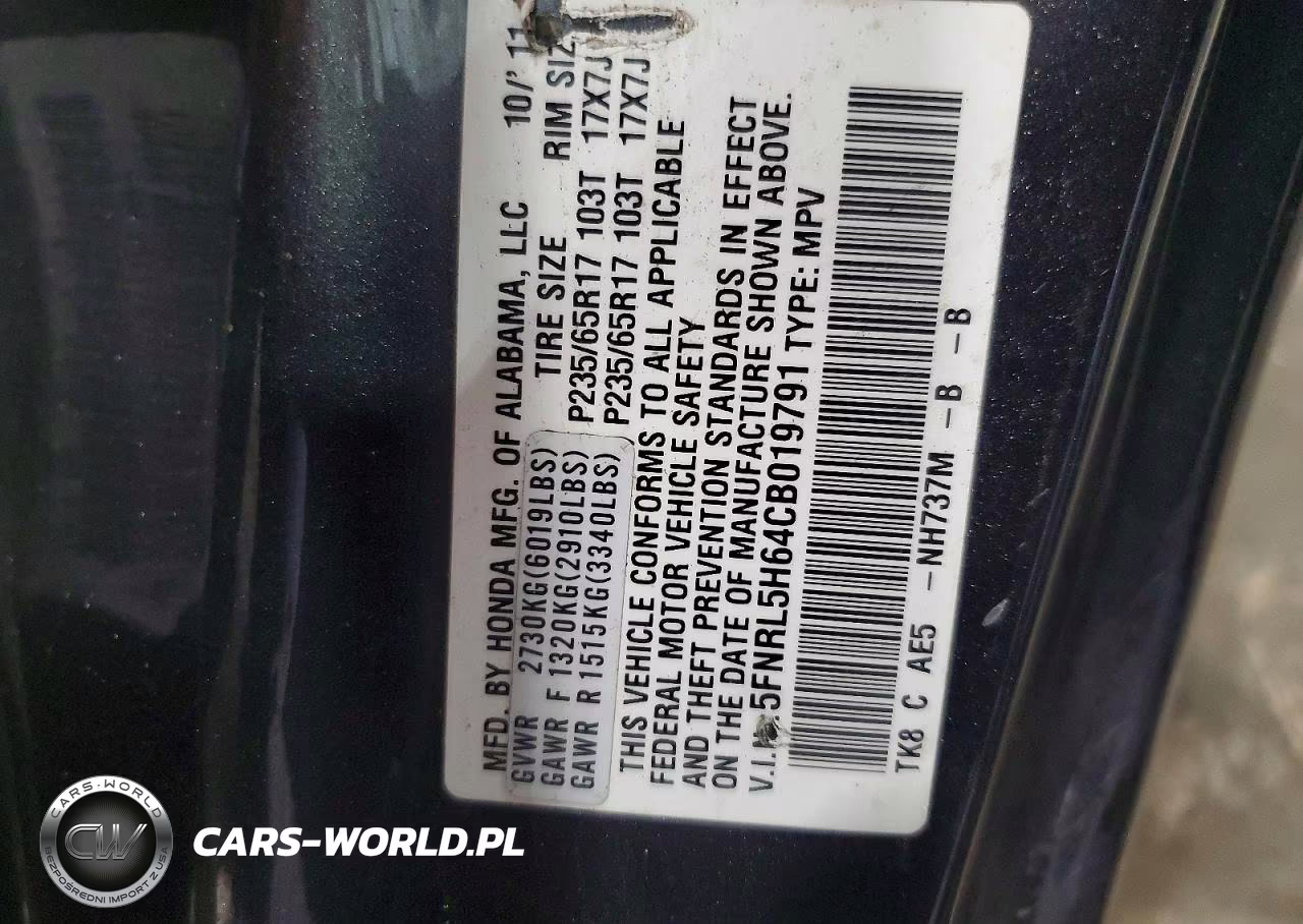 2012 Honda Odyssey Exl VIN:5FNRL5H64CB019791 - 13