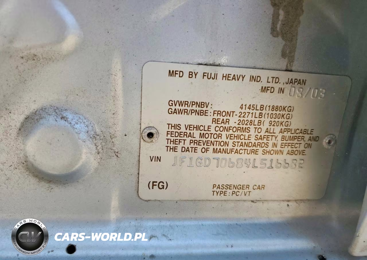2004 Subaru Impreza Wrx Sti VIN:JF1GD70684L516682 - 12