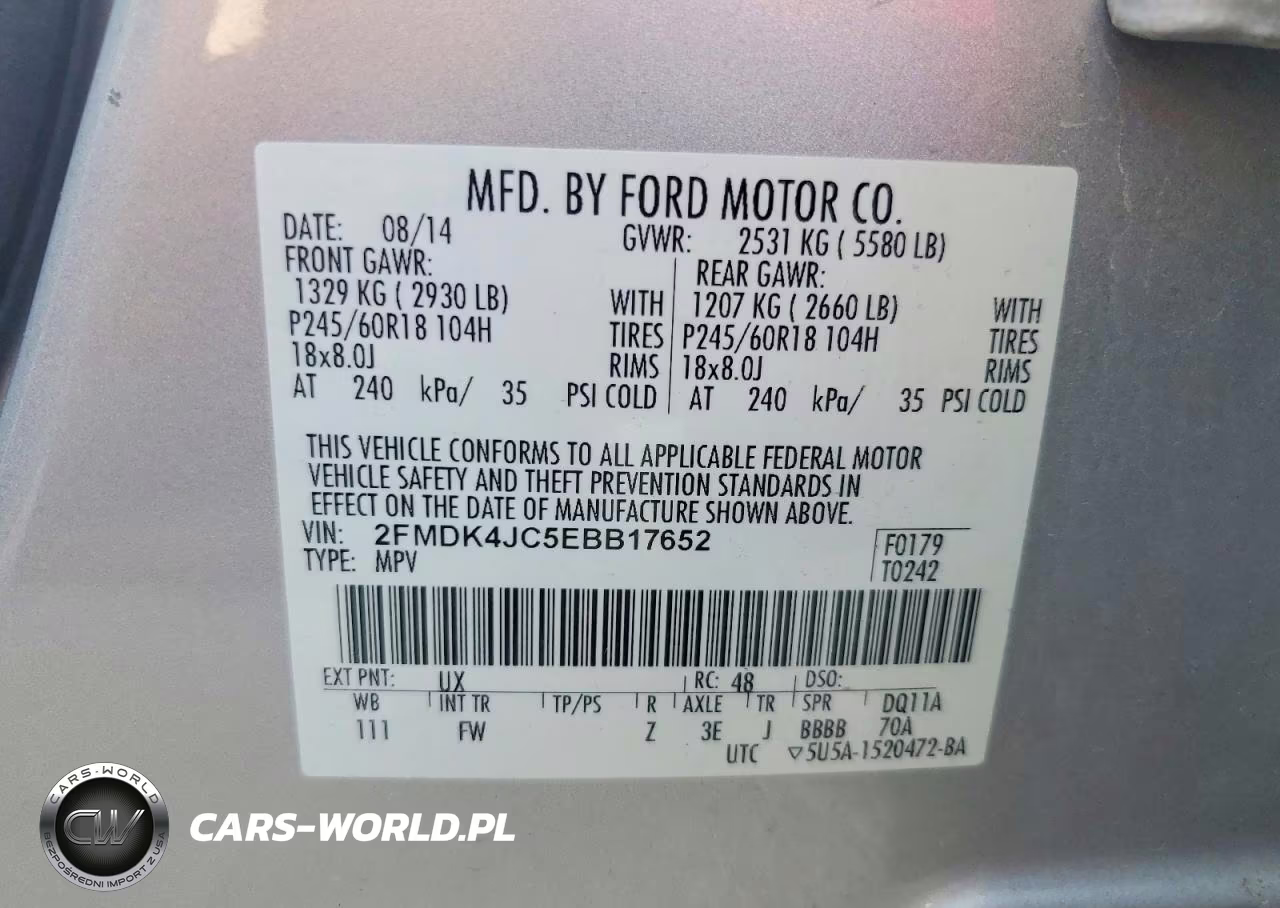 2014 Ford Edge Sel VIN:2FMDK4JC5EBB17652 - 14