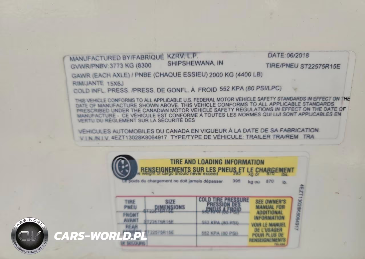 2019 Kz Sporttrek Rv VIN:4EZT13028K8064917 - 9