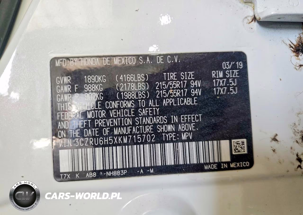 2019 Honda Hr-V Ex VIN:3CZRU6H5XKM715702 - 13