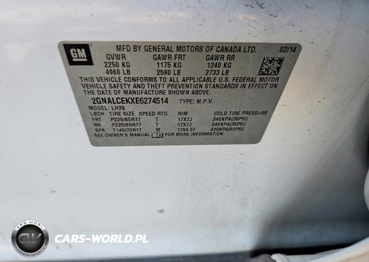 2014 Chevrolet Equinox Lt VIN:2GNALCEKXE6274514 - 12