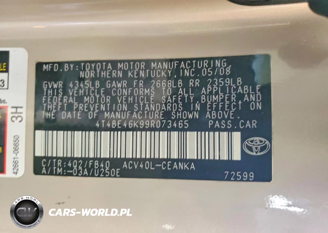 2009 Toyota Camry Le VIN:4T4BE46K99R073465 - 12