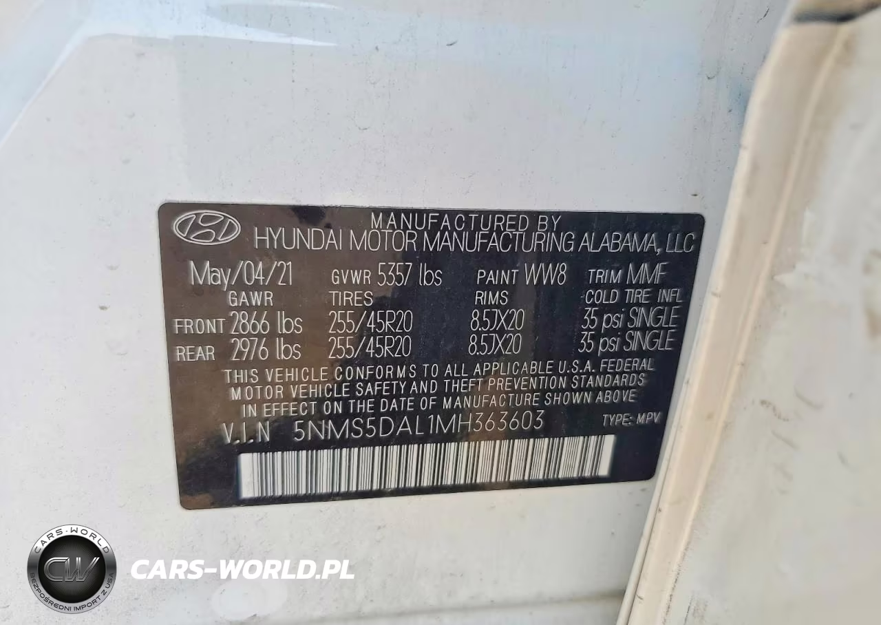 2021 Hyundai Santa Fe Calligraphy VIN:5NMS5DAL1MH363603 - 13