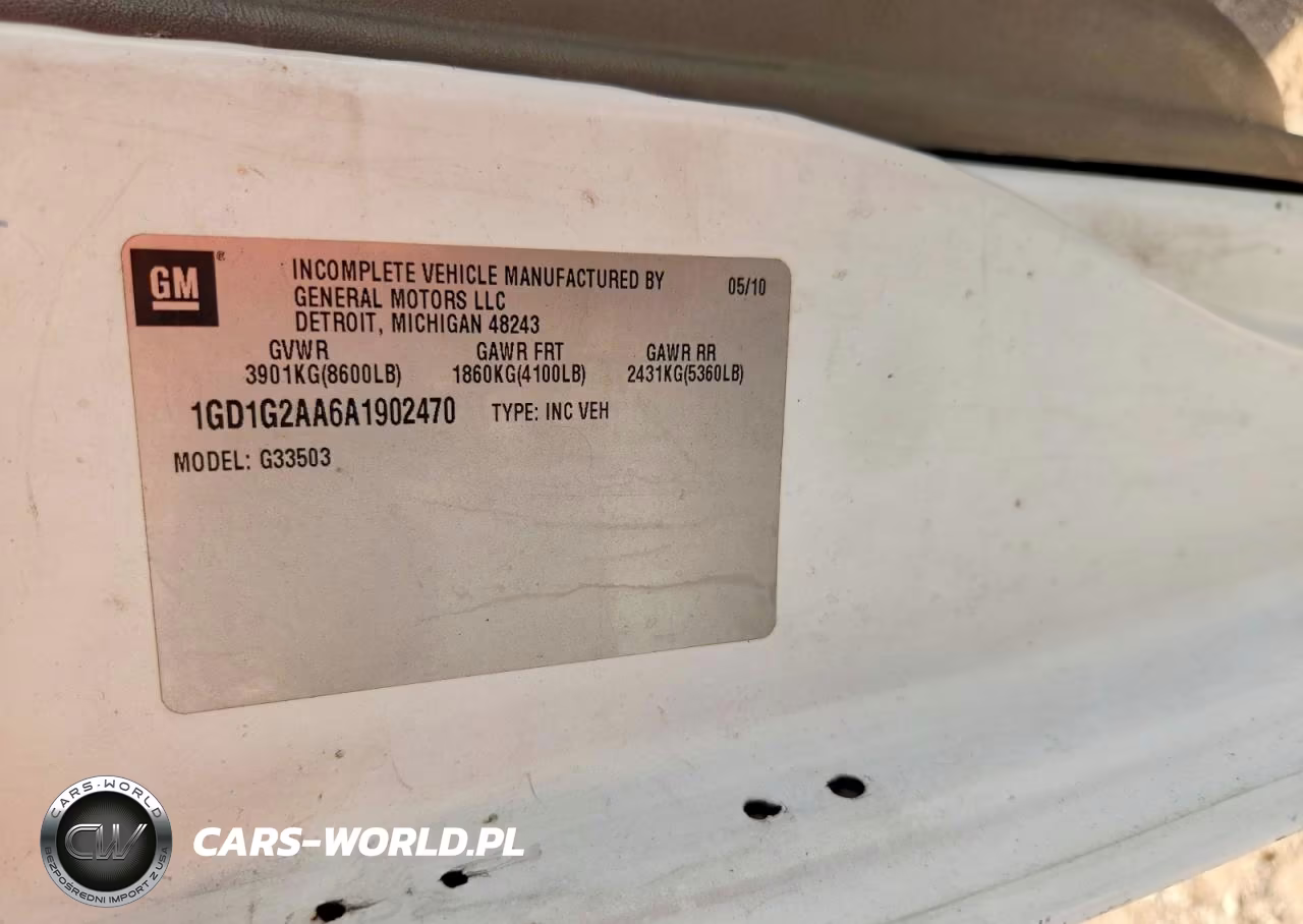 2010 GMC Savana Cutaway G3500 VIN:1GD1G2AA6A1902470 - 13