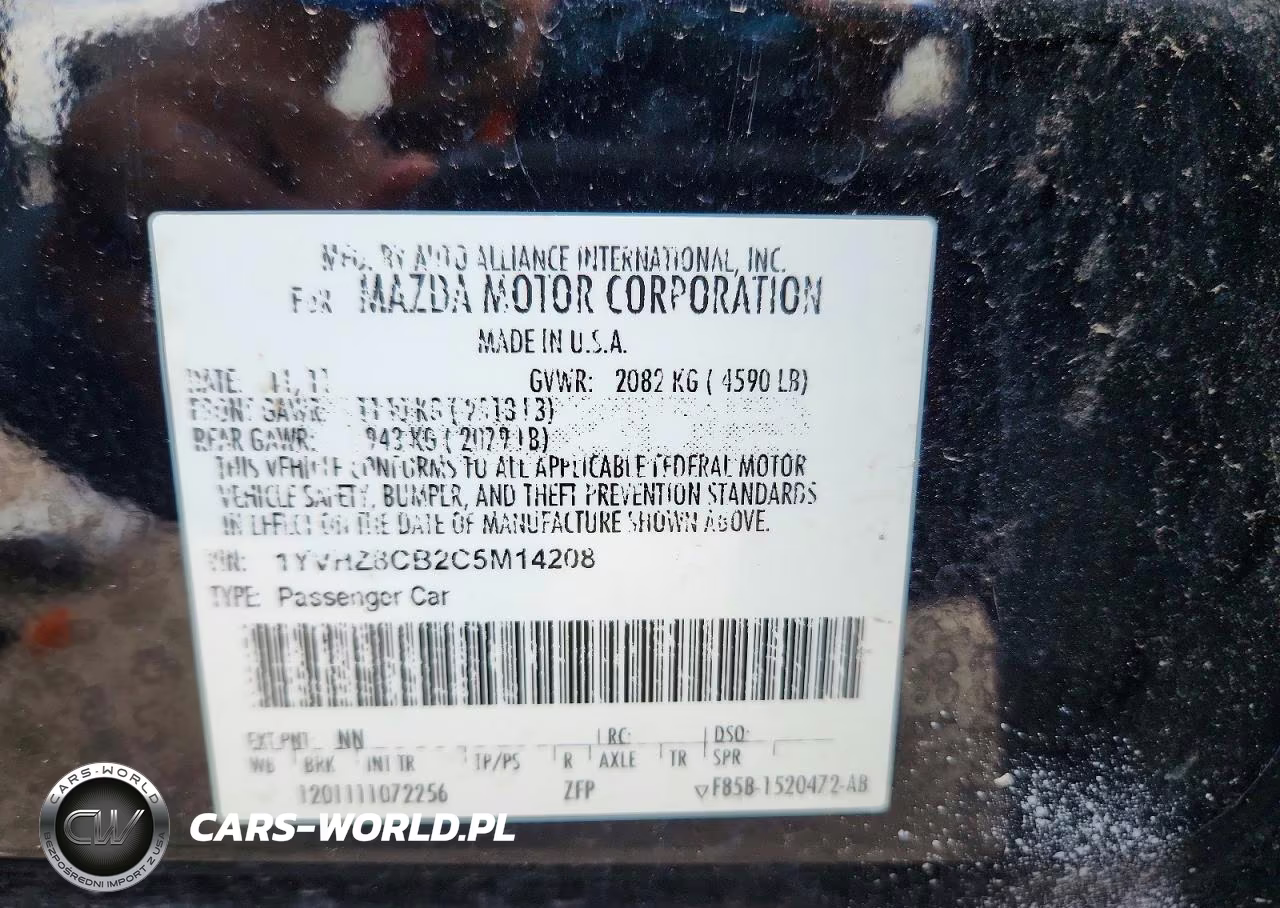 2012 Mazda 6 S VIN:1YVHZ8CB2C5M14208 - 12