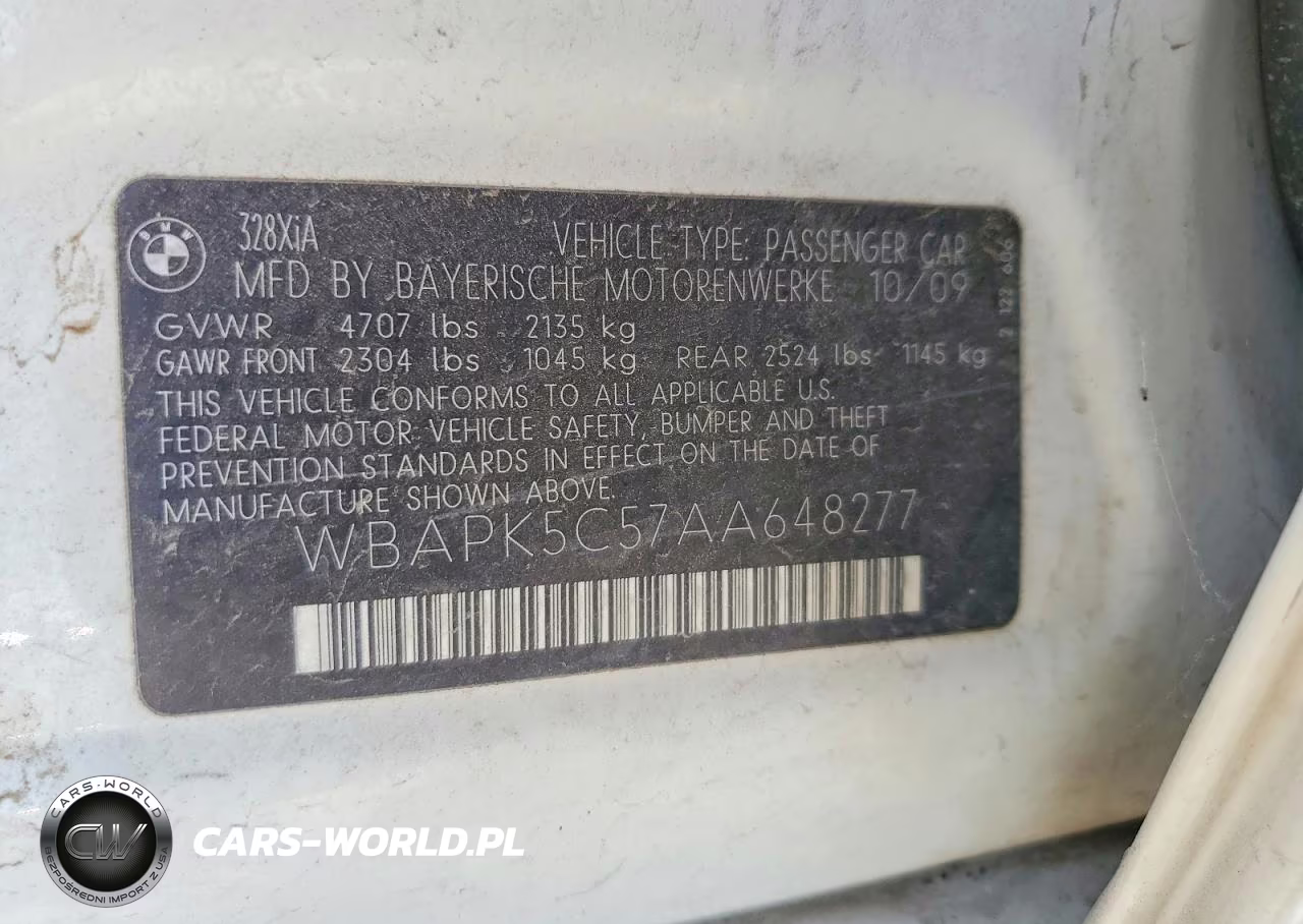 2010 BMW 328 Xi Sulev VIN:WBAPK5C57AA648277 - 12