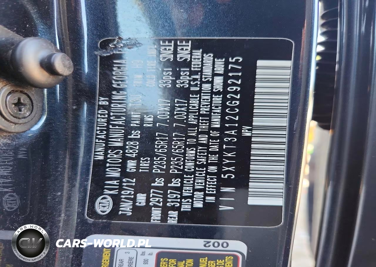 2012 Kia Sorento Lx VIN:5XYKT3A12CG292175 - 13