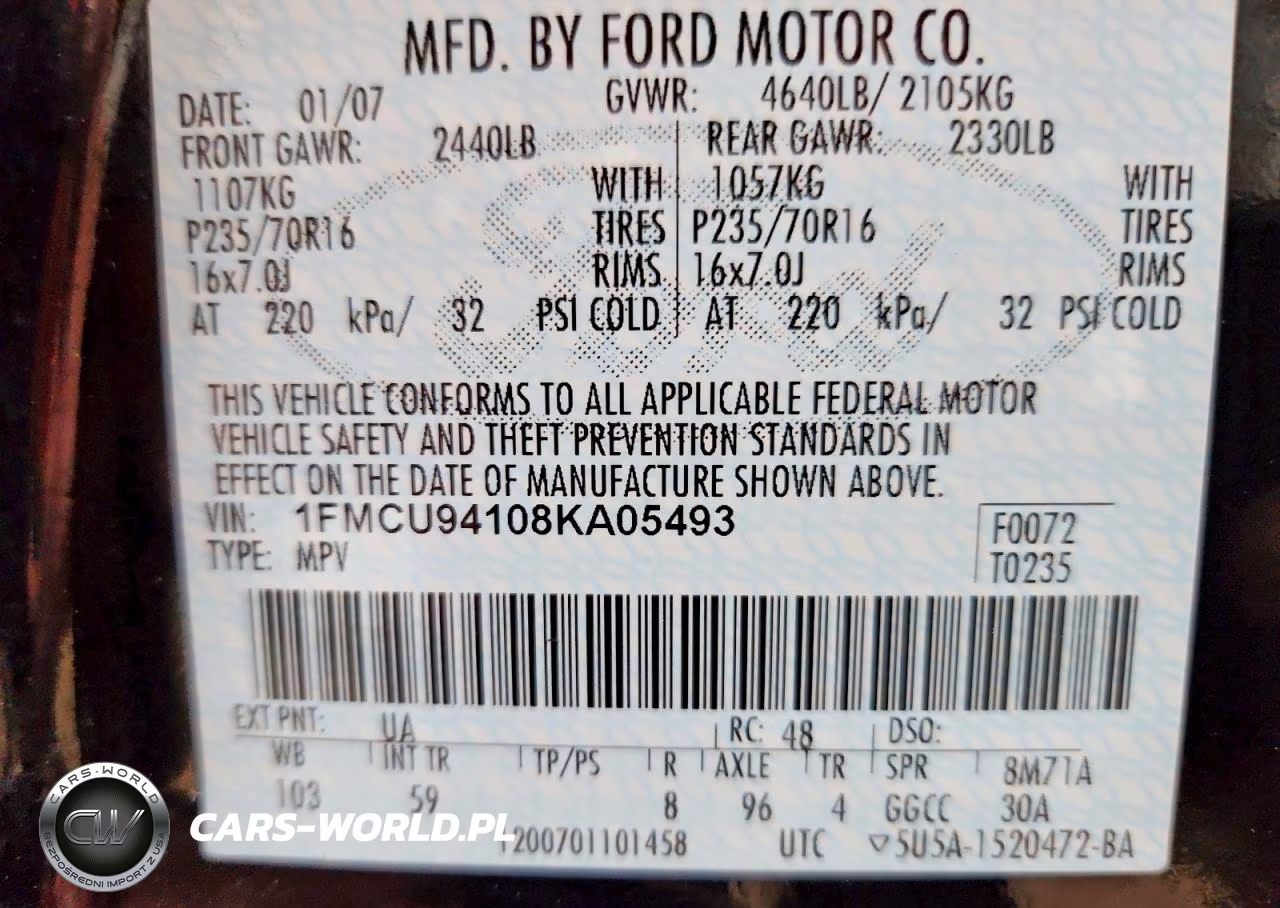 2008 Ford Escape Limited VIN:1FMCU94108KA05493 - 13