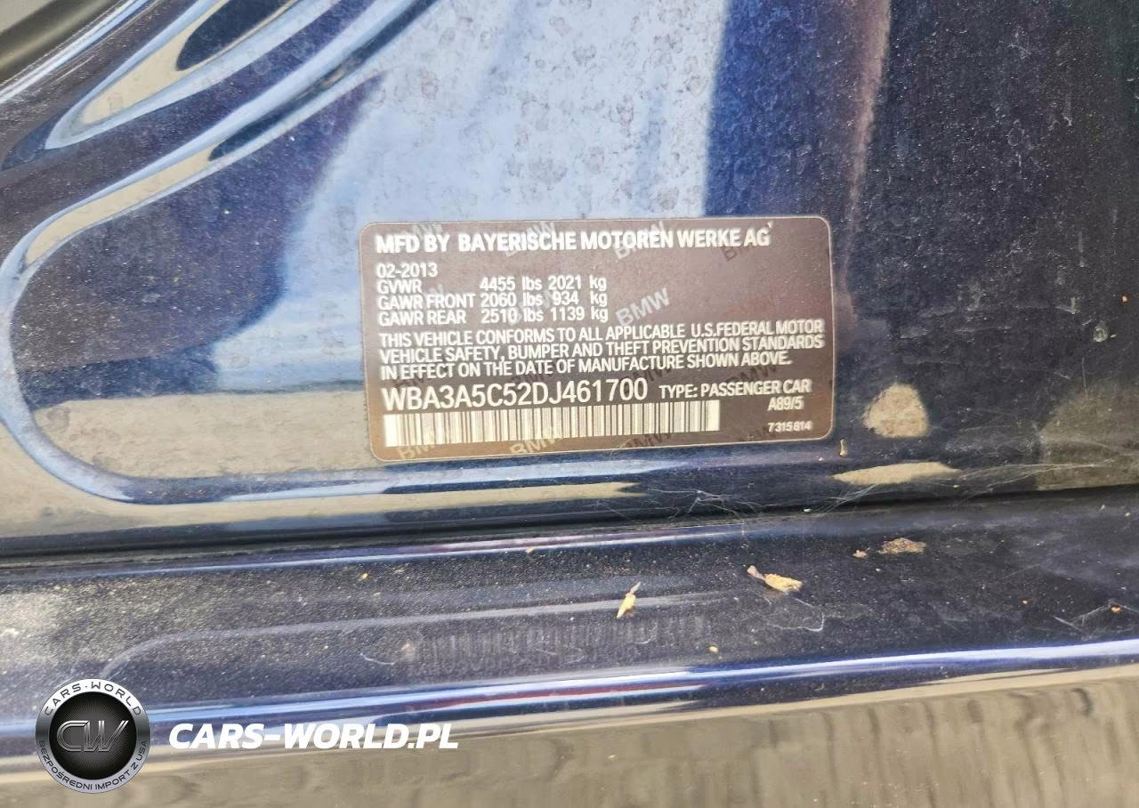 2013 BMW 328 I VIN:WBA3A5C52DJ461700 - 12
