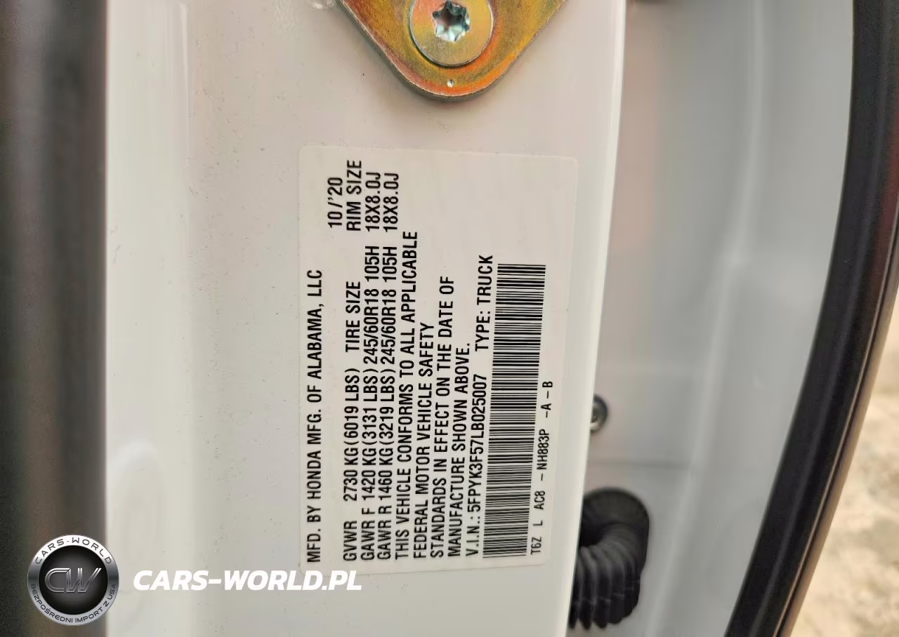 2020 Honda Ridgeline Rtl VIN:5FPYK3F57LB025007 - 13