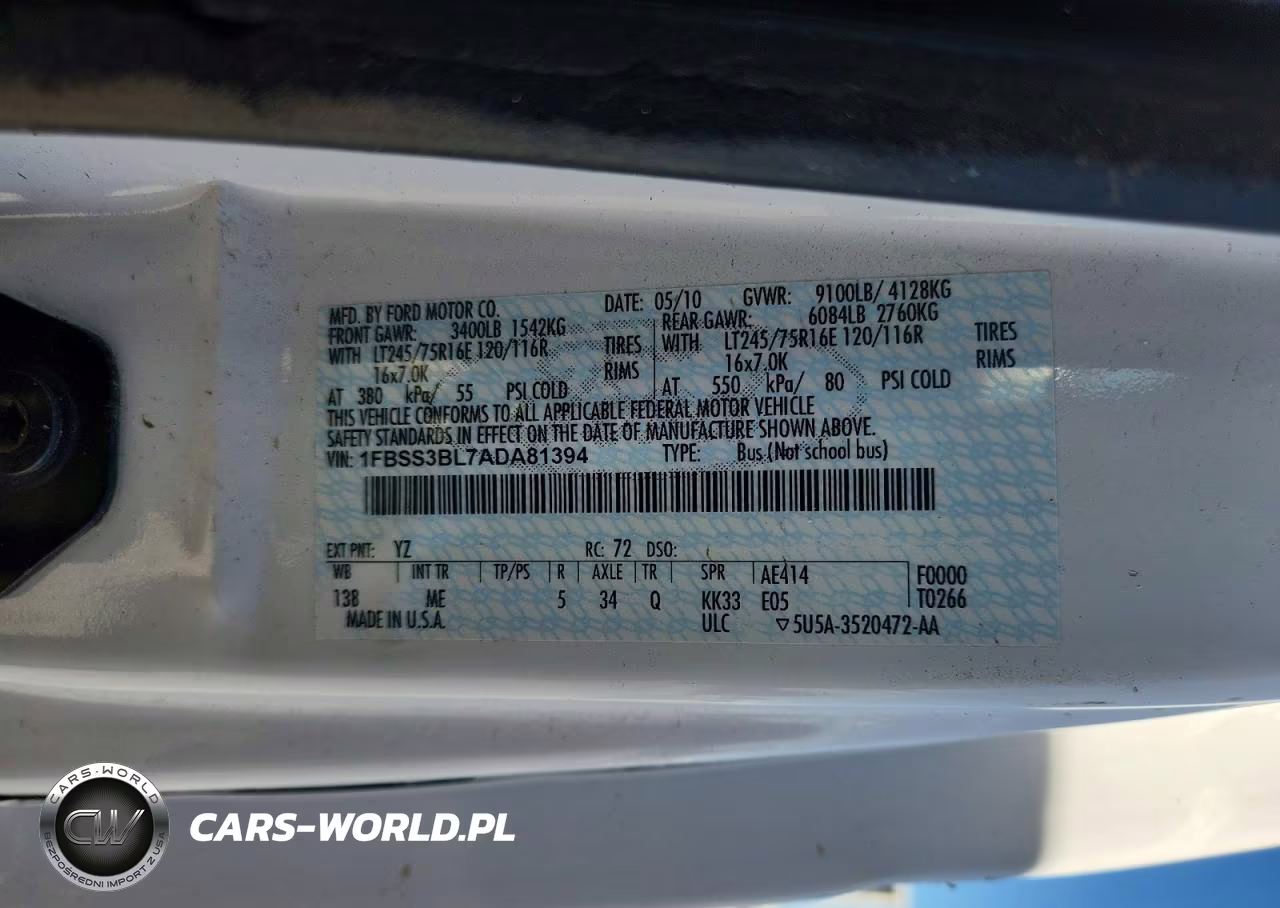 2010 Ford Econoline E350 Super Duty Wagon VIN:1FBSS3BL7ADA81394 - 14