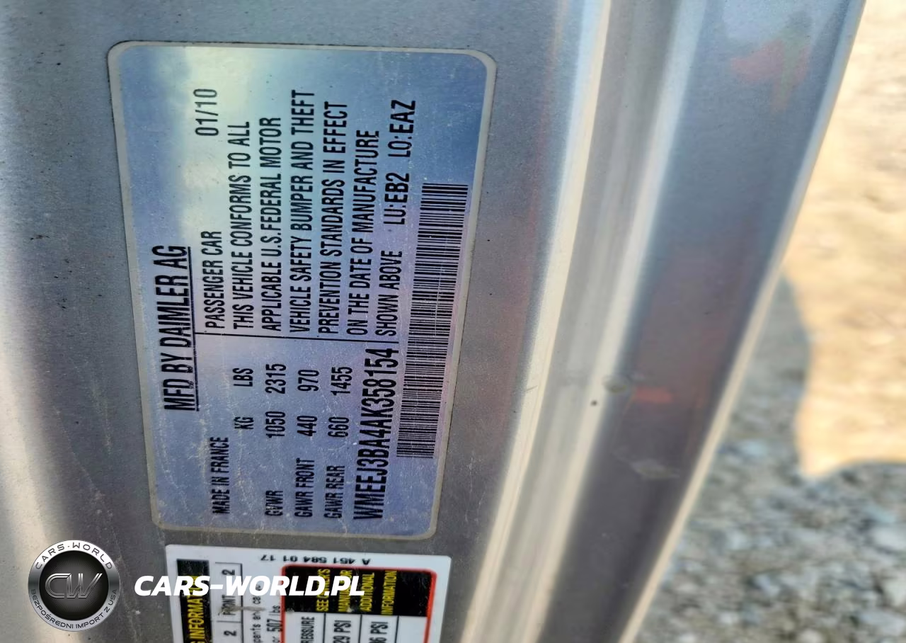 2010 Smart Fortwo Pure VIN:WMEEJ3BA4AK358154 - 12