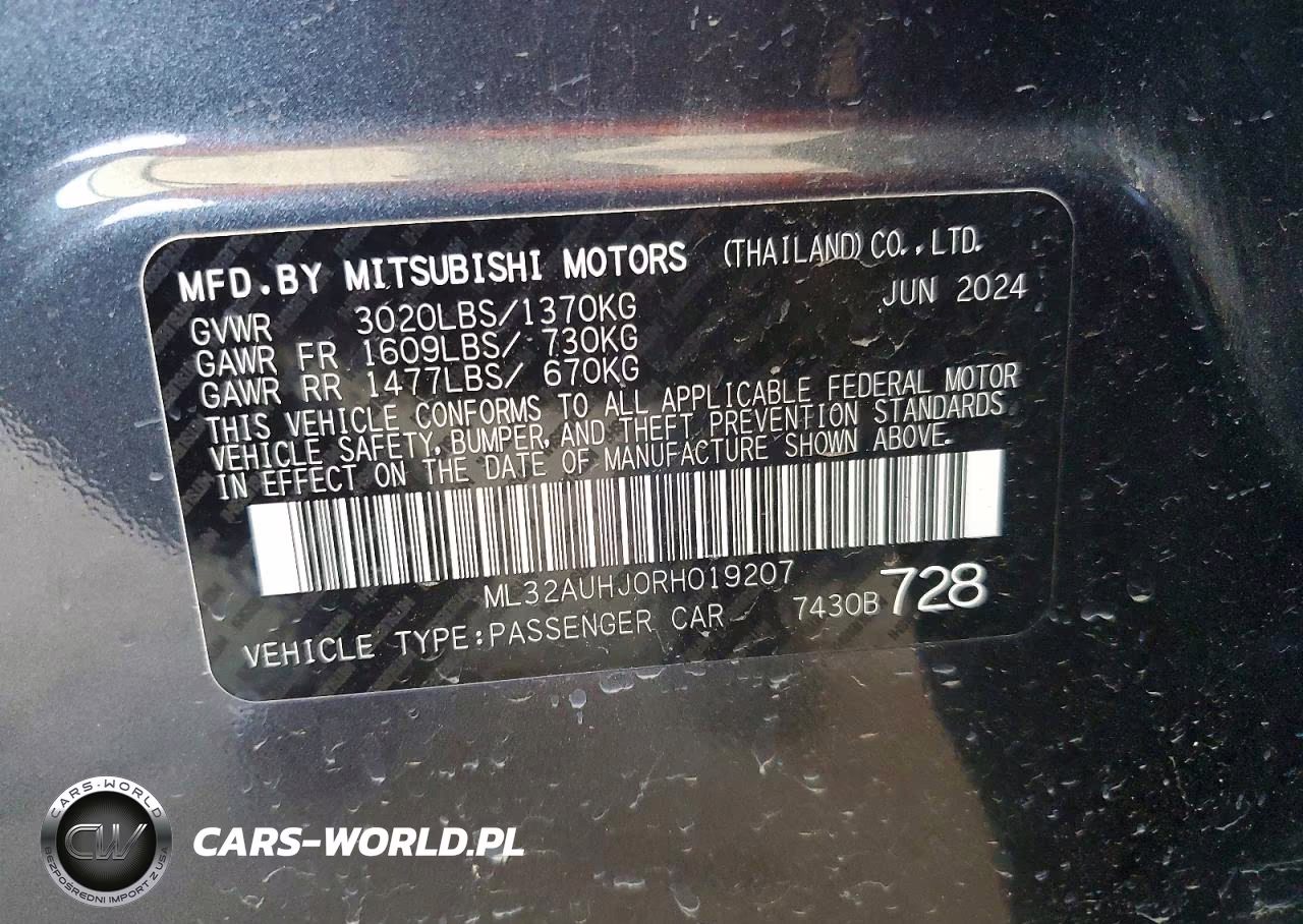 2024 Mitsubishi Mirage Es VIN:ML32AUHJ0RH019207 - 12
