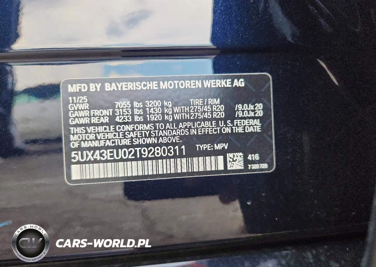 2026 BMW X5 xDrive50E VIN:5UX43EU02T9280311 - 13