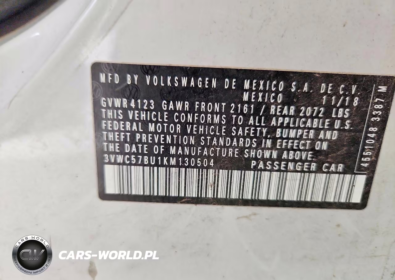 2019 Volkswagen Jetta S VIN:3VWC57BU1KM130504 - 12
