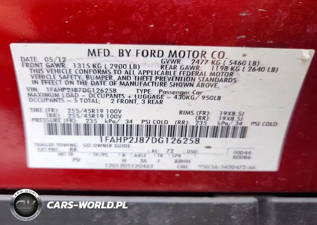 2013 Ford Taurus Limited VIN:1FAHP2J87DG126258 - 12