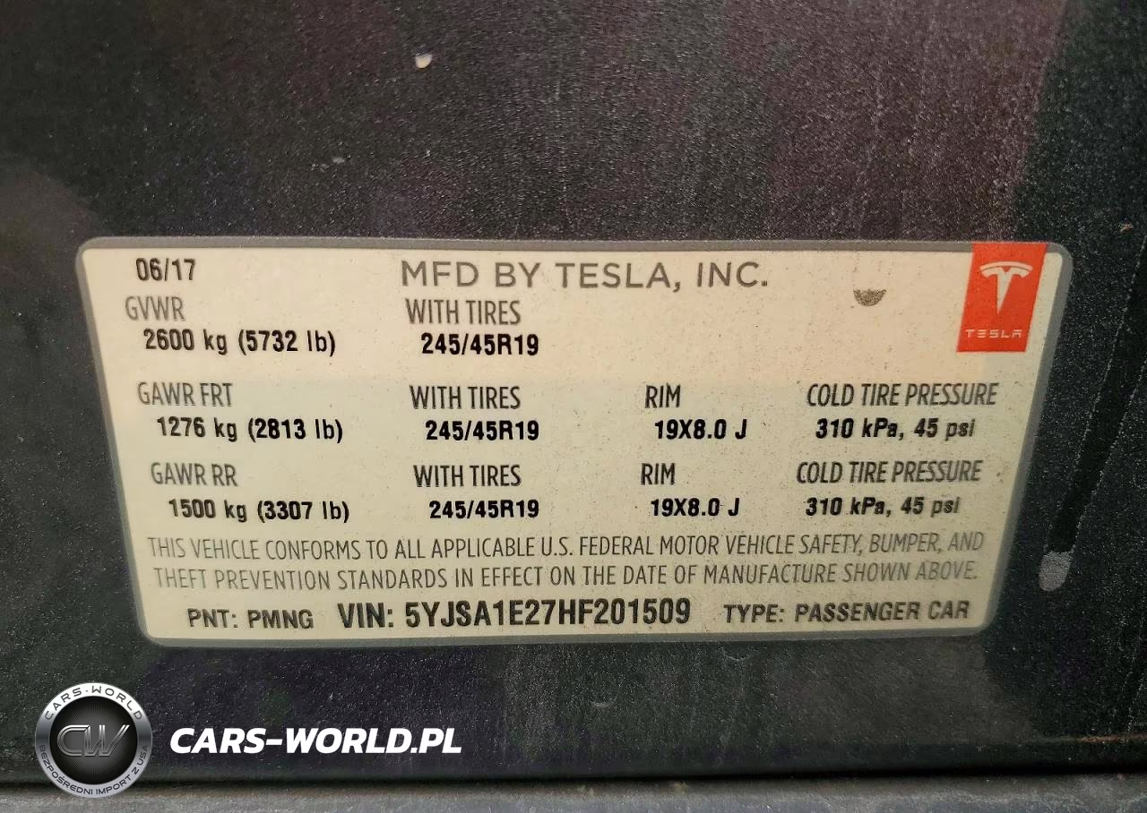 2017 Tesla Model S VIN:5YJSA1E27HF201509 - 12