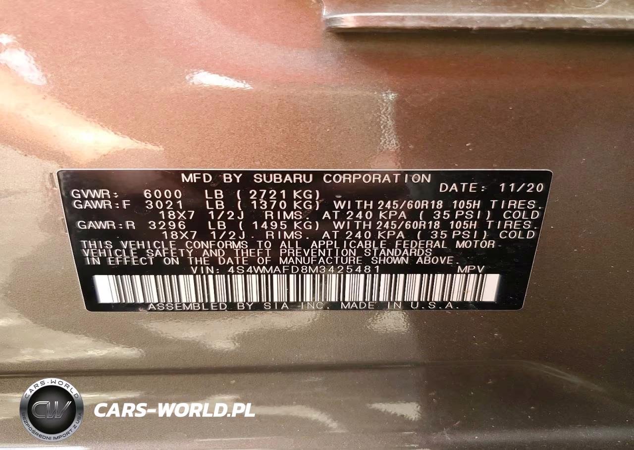 2021 Subaru Ascent Premium VIN:4S4WMAFD8M3425481 - 13
