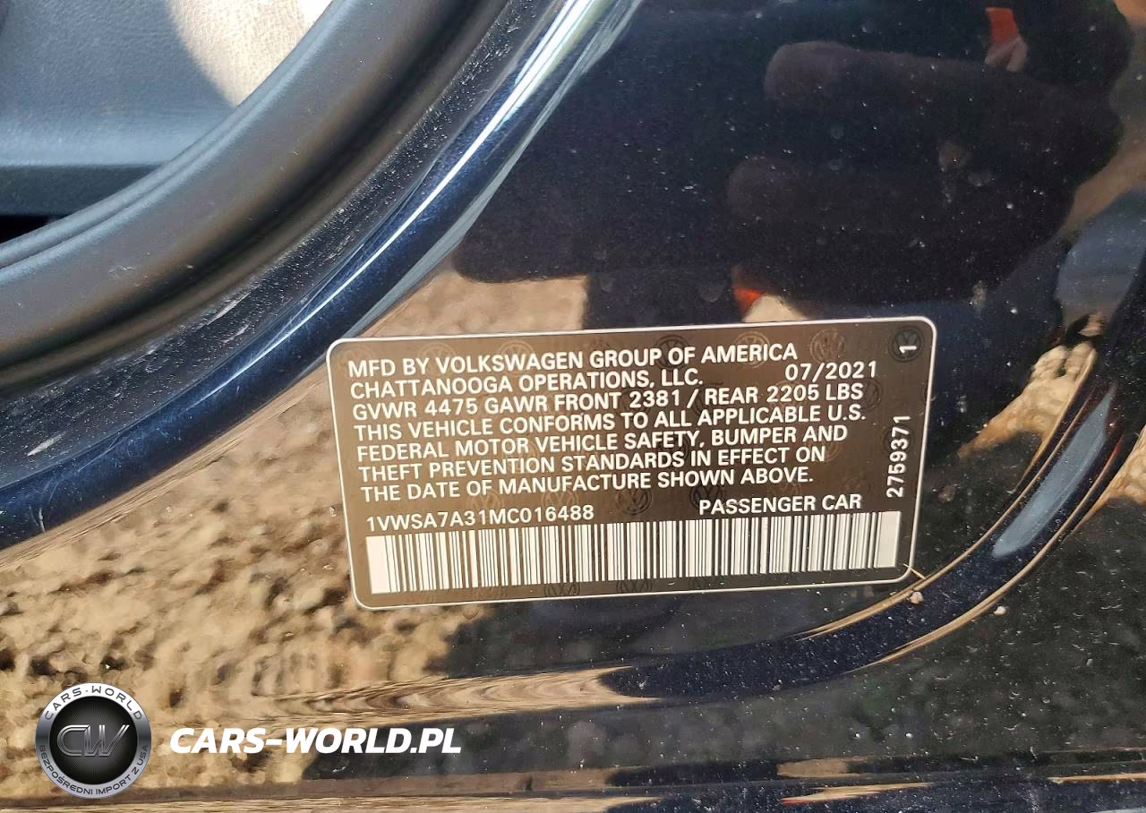 2021 Volkswagen Passat Se VIN:1VWSA7A31MC016488 - 12