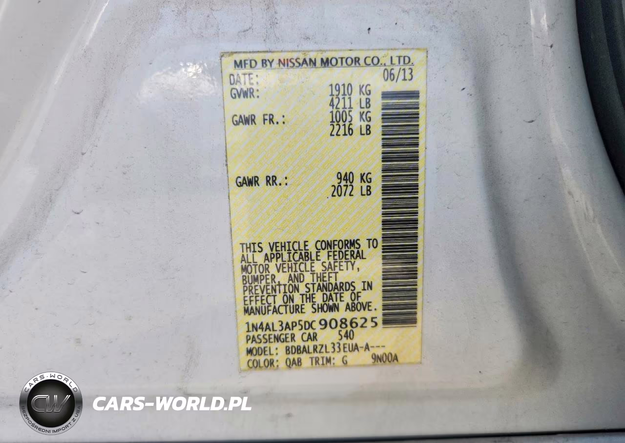 2013 Nissan Altima 2.5 VIN:1N4AL3AP5DC908625 - 13