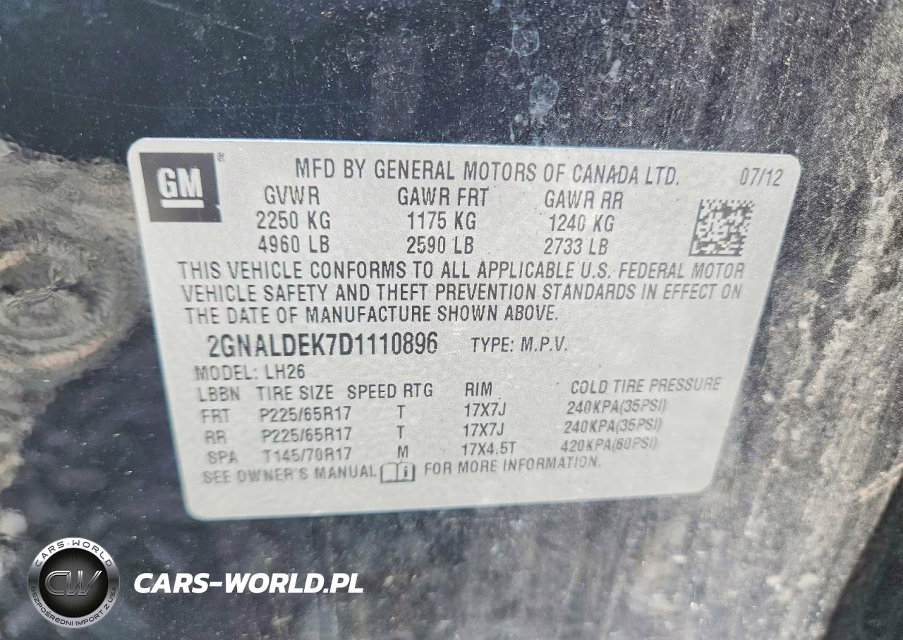 2013 Chevrolet Equinox VIN:2GNALDEK7D1110896 - 13