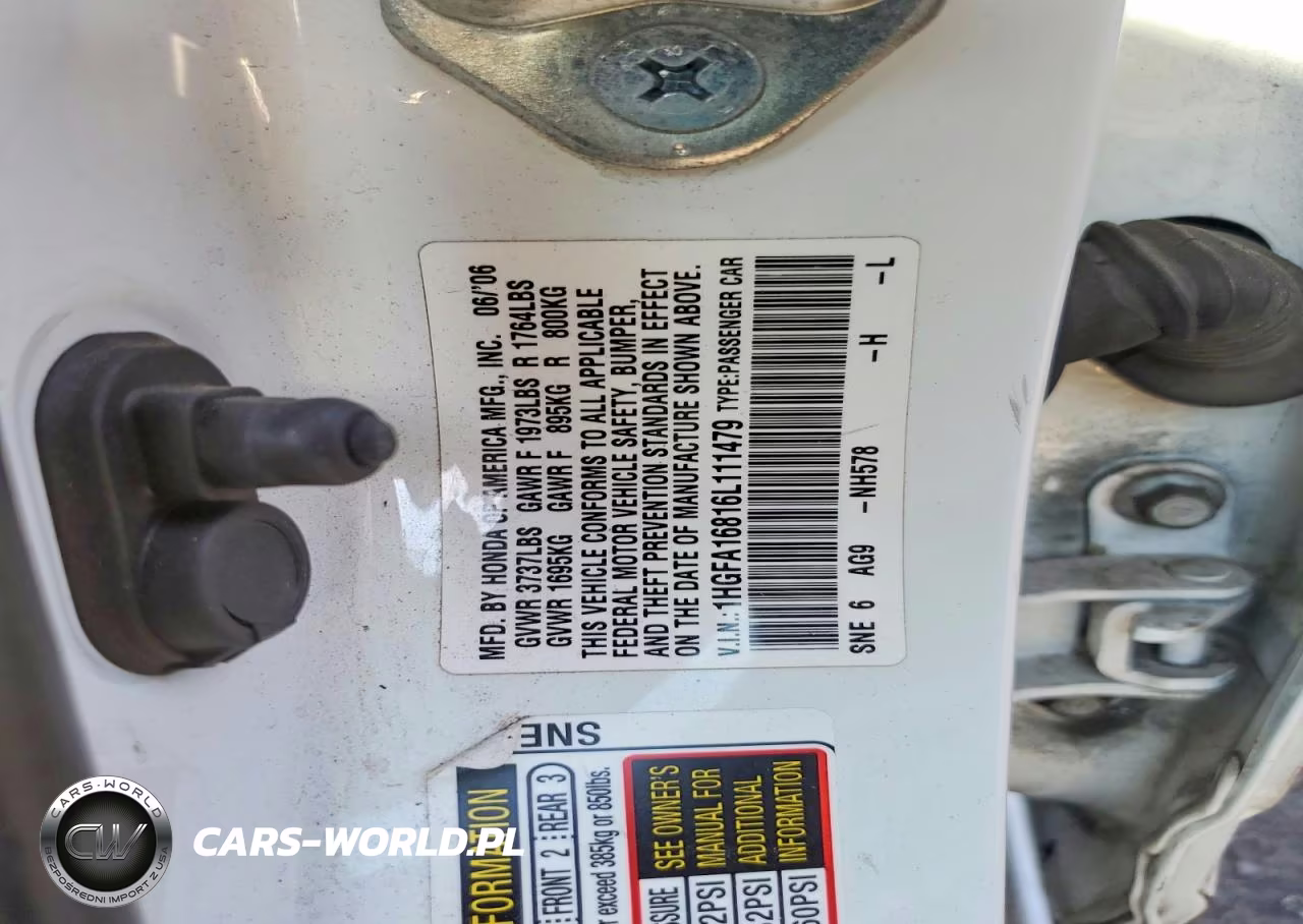 2006 Honda Civic Ex VIN:1HGFA16816L111479 - 12