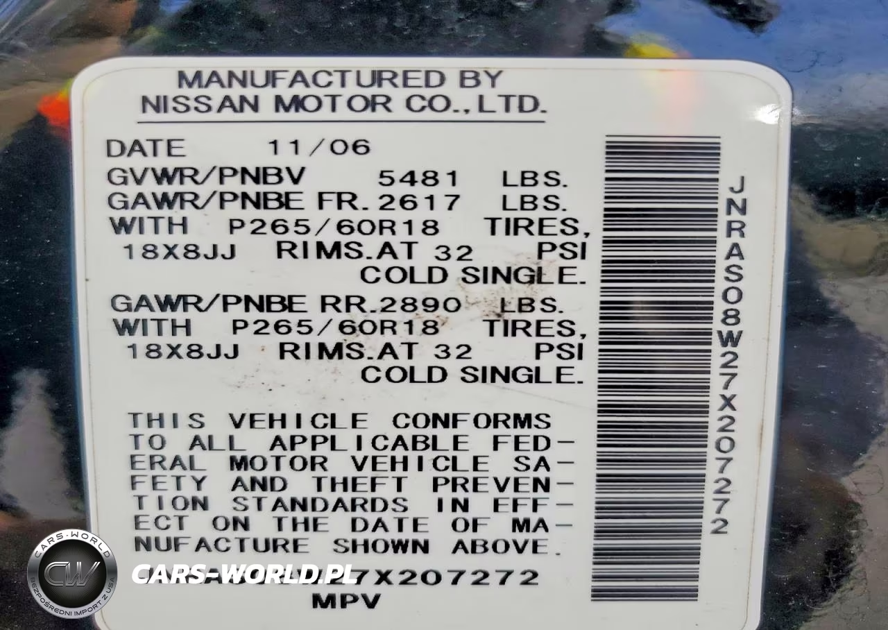 2007 Infiniti Fx35 Base VIN:JNRAS08W27X207272 - 13