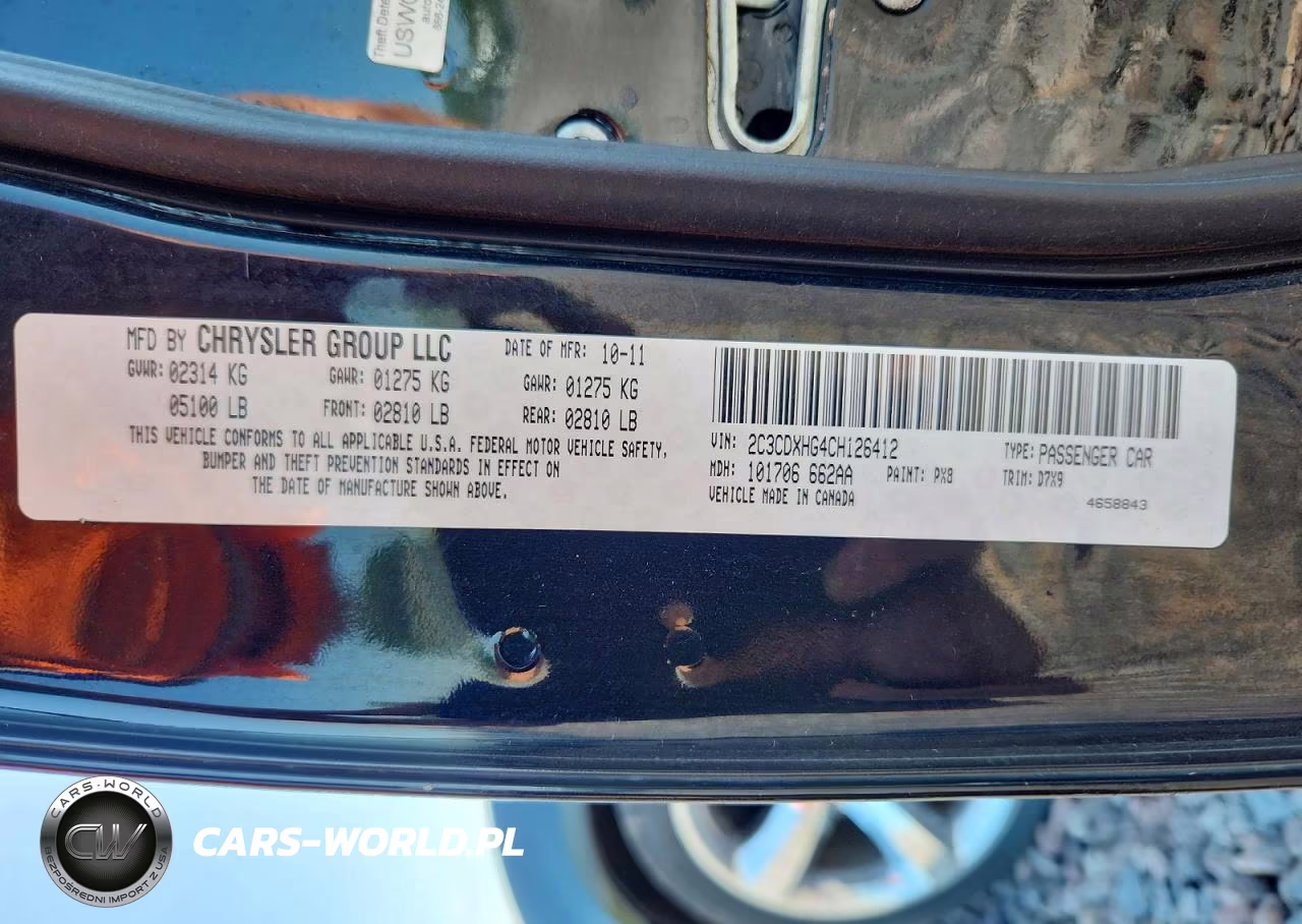 2012 Dodge Charger Sxt VIN:2C3CDXHG4CH126412 - 12