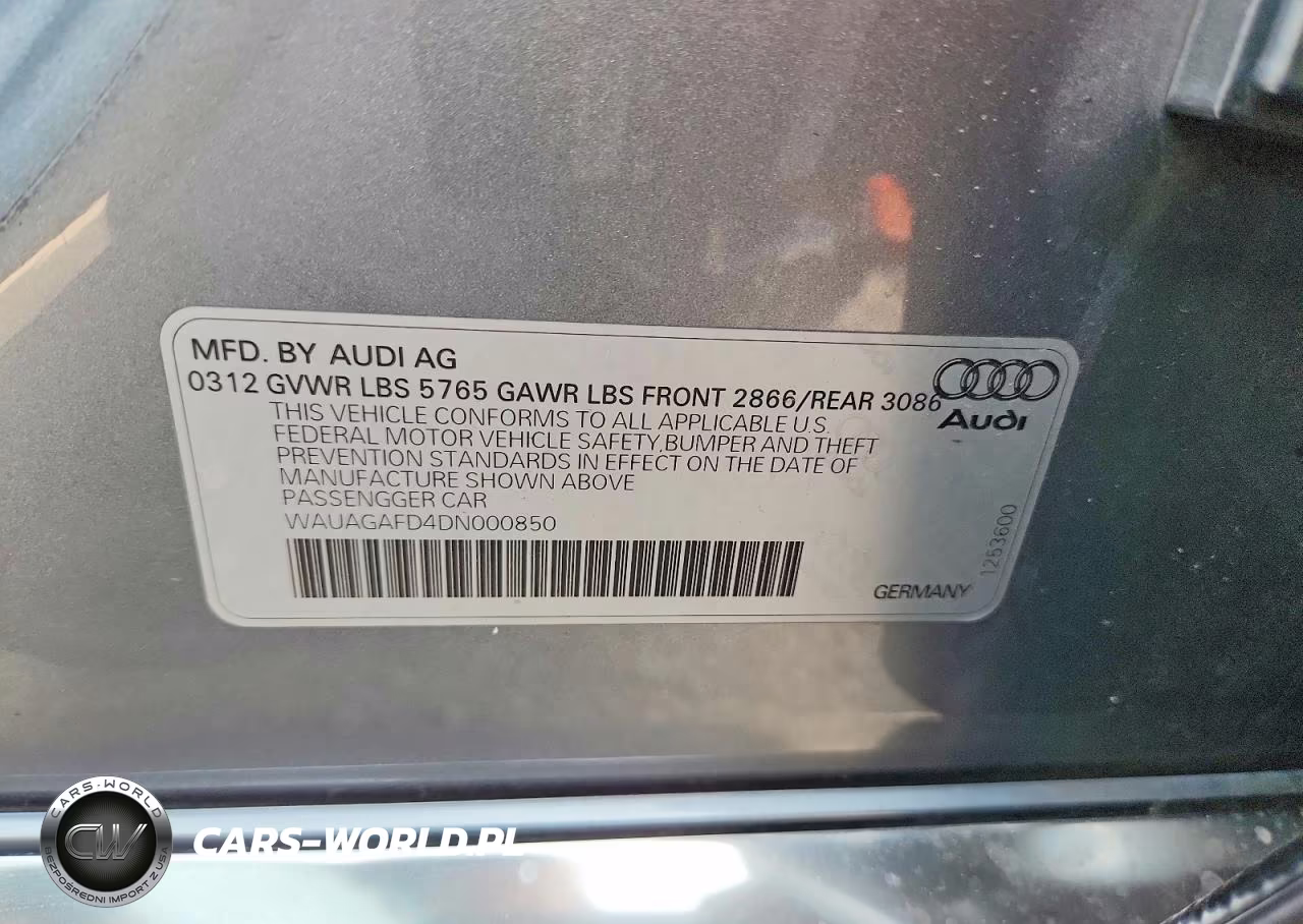 2013 Audi A8 Quattro VIN:WAUAGAFD4DN000850 - 12