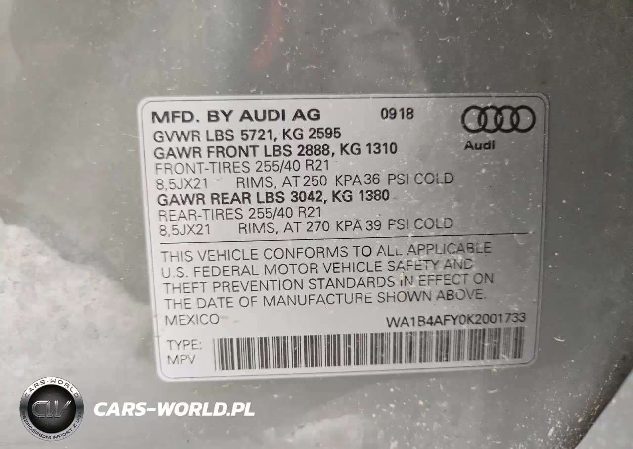 2019 Audi Sq5 Premium Plus VIN:WA1B4AFY0K2001733 - 13