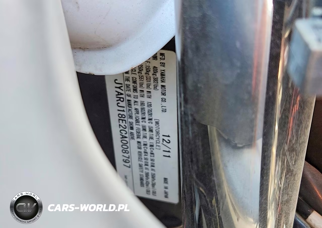 2012 Yamaha Fz6 R VIN:JYARJ18E2CA008797 - 9