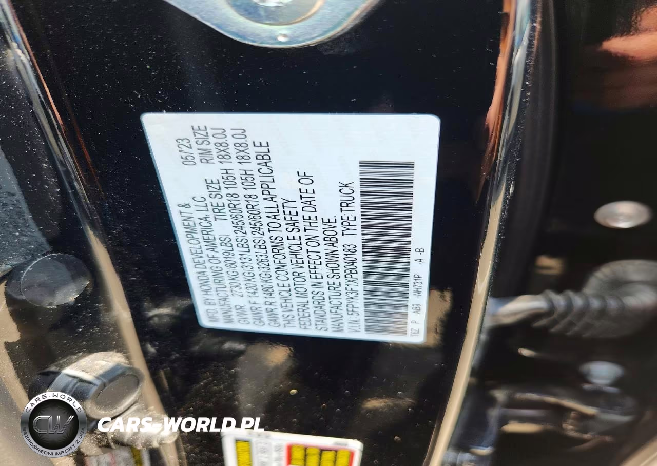 2023 Honda Ridgeline Sport VIN:5FPYK3F1XPB040183 - 12