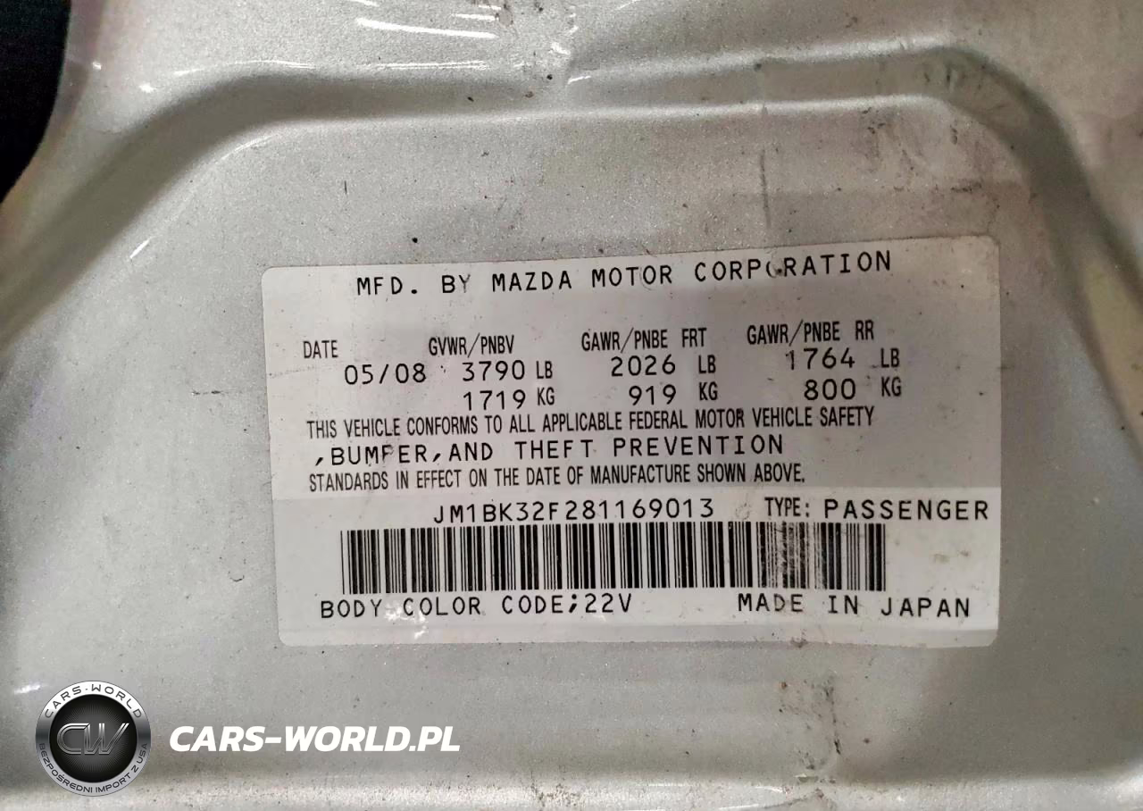 2008 Mazda 3 I VIN:JM1BK32F281169013 - 13