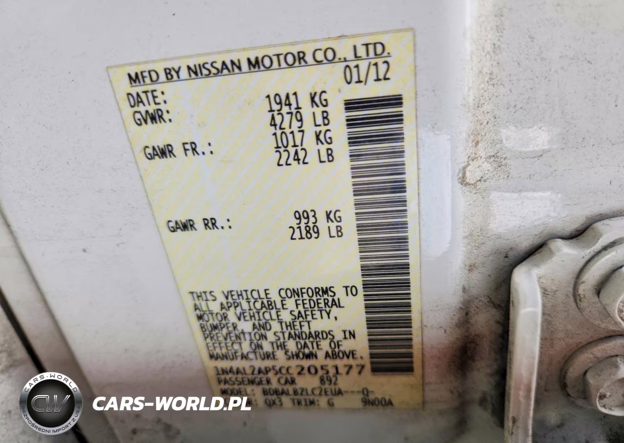 2012 Nissan Altima 2.5 VIN:1N4AL2AP5CC205177 - 12