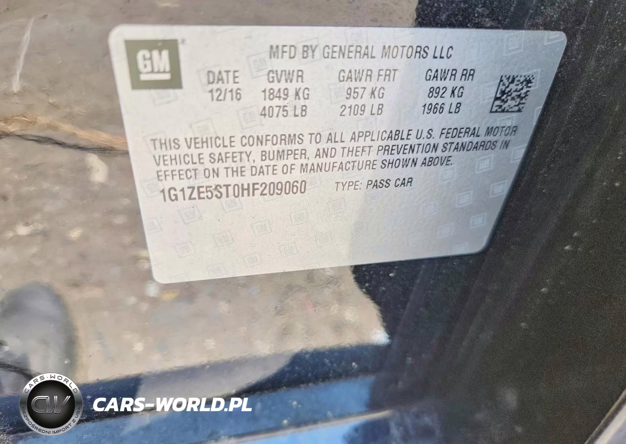 2017 Chevrolet Malibu Lt VIN:1G1ZE5ST0HF209060 - 12