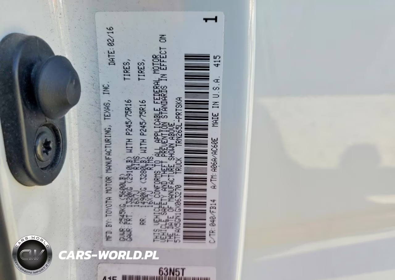 2016 Toyota Tacoma Sr VIN:5TFAX5GN1GX063270 - 12