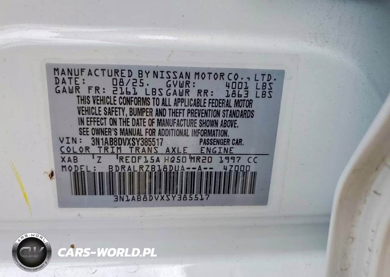 2025 Nissan Sentra Sr VIN:3N1AB8DVXSY385517 - 13
