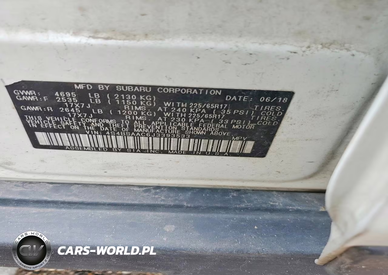 2018 Subaru Outback 2.5I VIN:4S4BSAAC6J3393533 - 12
